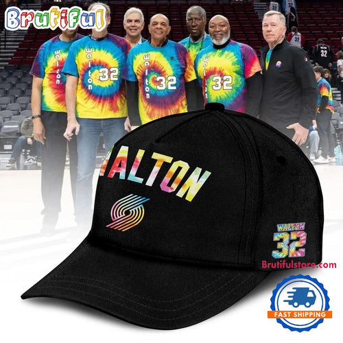 Portland Trail Blazers Bill Walton Tribute 2025 New Design Black Cap