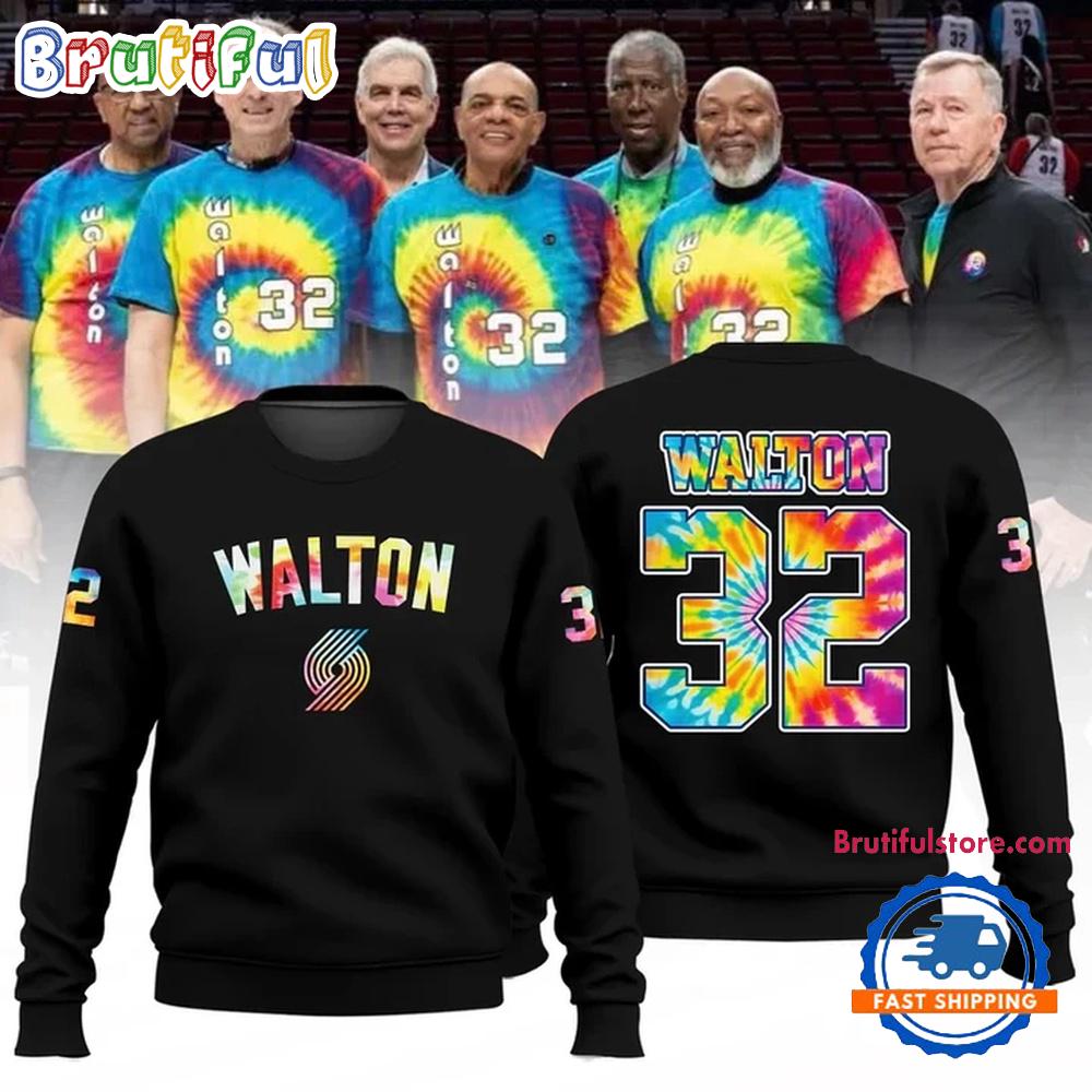 Portland Trail Blazers Bill Walton Tribute 2025 New Design Black Hoodie T-Shirt