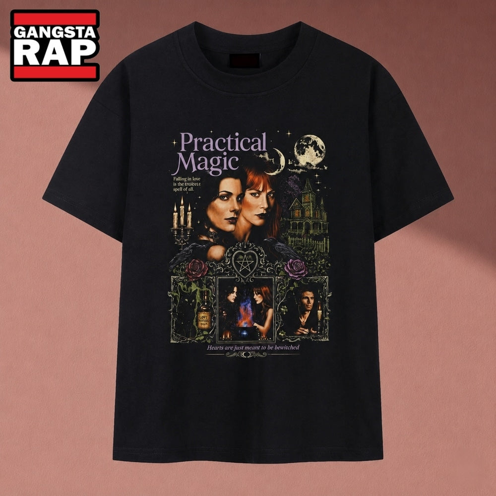 Practical Magic Movie Graphic T Shirt, Vintage Witchy Halloween Tee , Music 2D Shirt