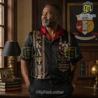 Premium Kappa Alpha Psi Fraternity Black Satin Polo Shirt