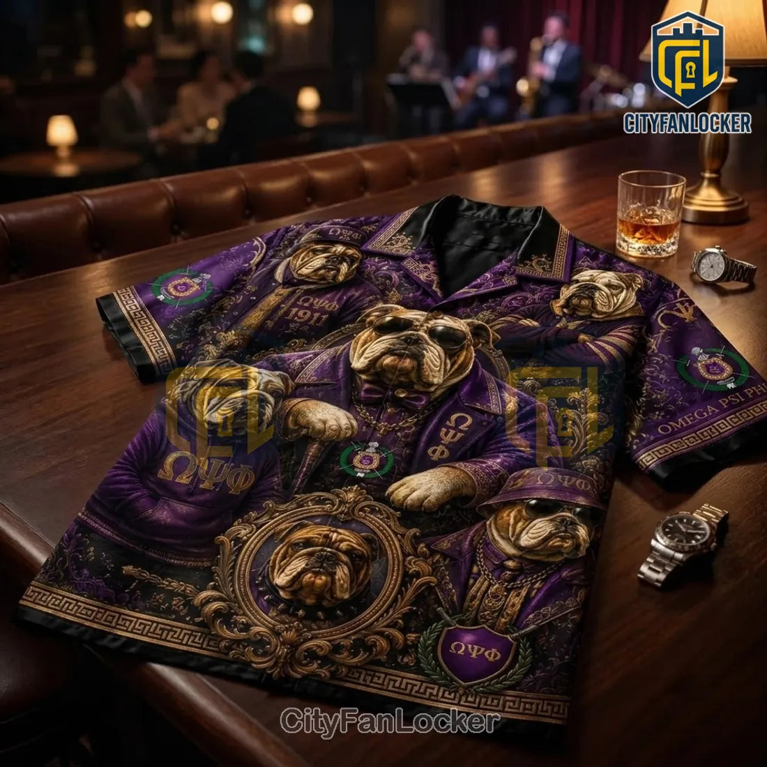Premium Omega Psi Phi Fraternity Bulldog Hawaiian Shirt