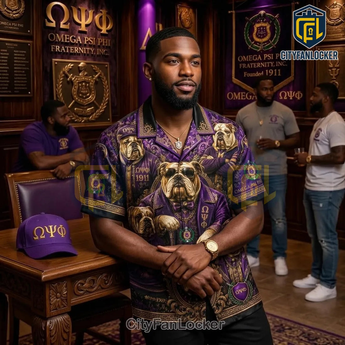 Premium Omega Psi Phi Fraternity Bulldog Hawaiian Shirt