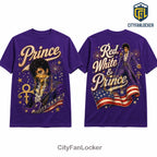 Prince Red White and Prince Premium Purple Crewneck T-Shirt