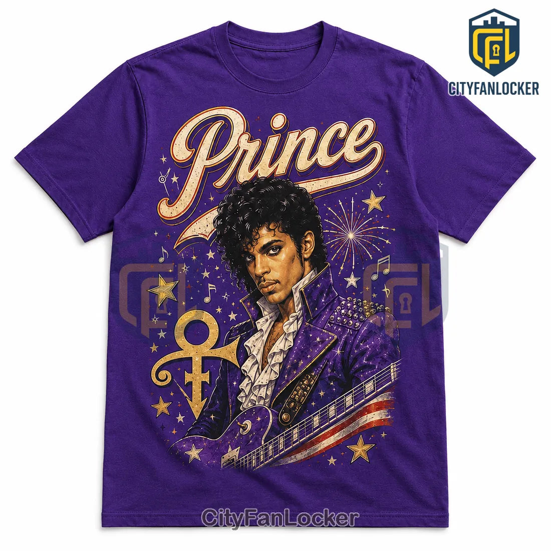 Prince Red White and Prince Premium Purple Crewneck T-Shirt