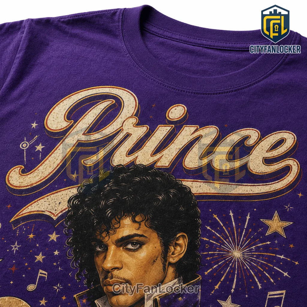 Prince Red White and Prince Premium Purple Crewneck T-Shirt