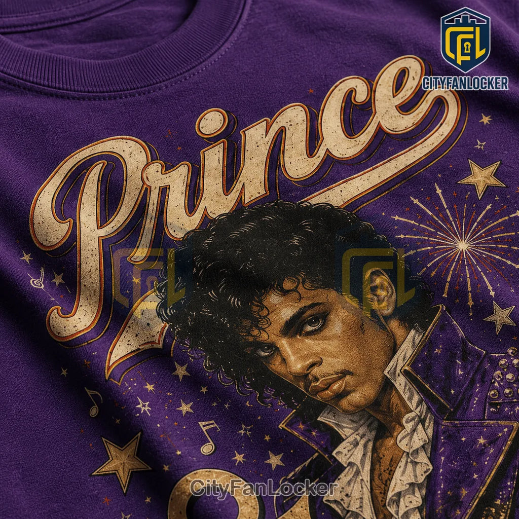 Prince Red White and Prince Premium Purple Crewneck T-Shirt