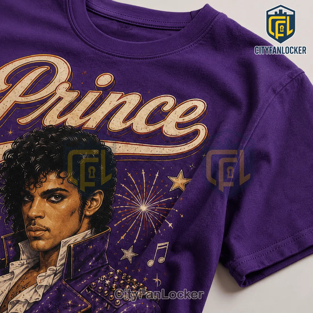 Prince Red White and Prince Premium Purple Crewneck T-Shirt