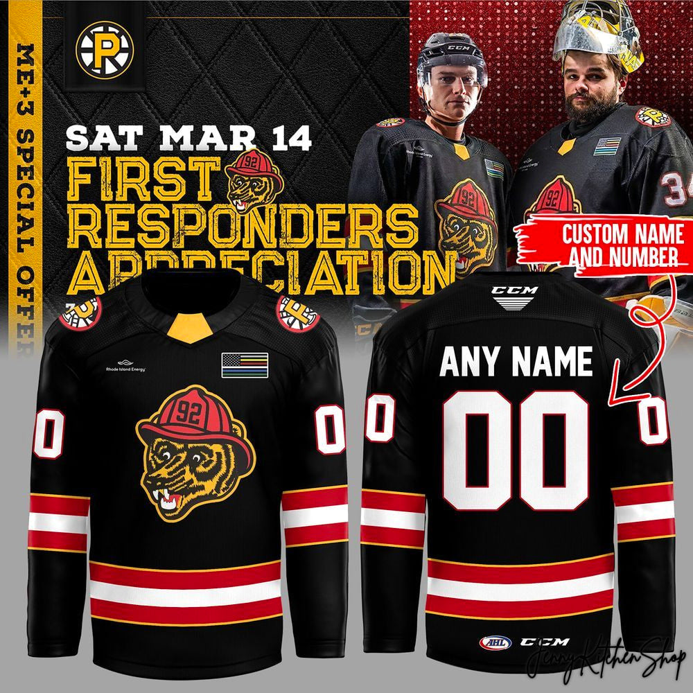 Providence Bruins First Responders 2026 Limited Custom Hockey Jersey