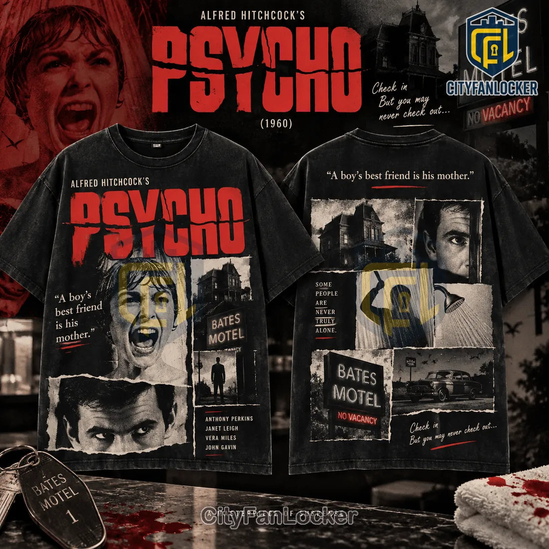 Psycho 1960 Bates Motel Horror Film T-Shirt