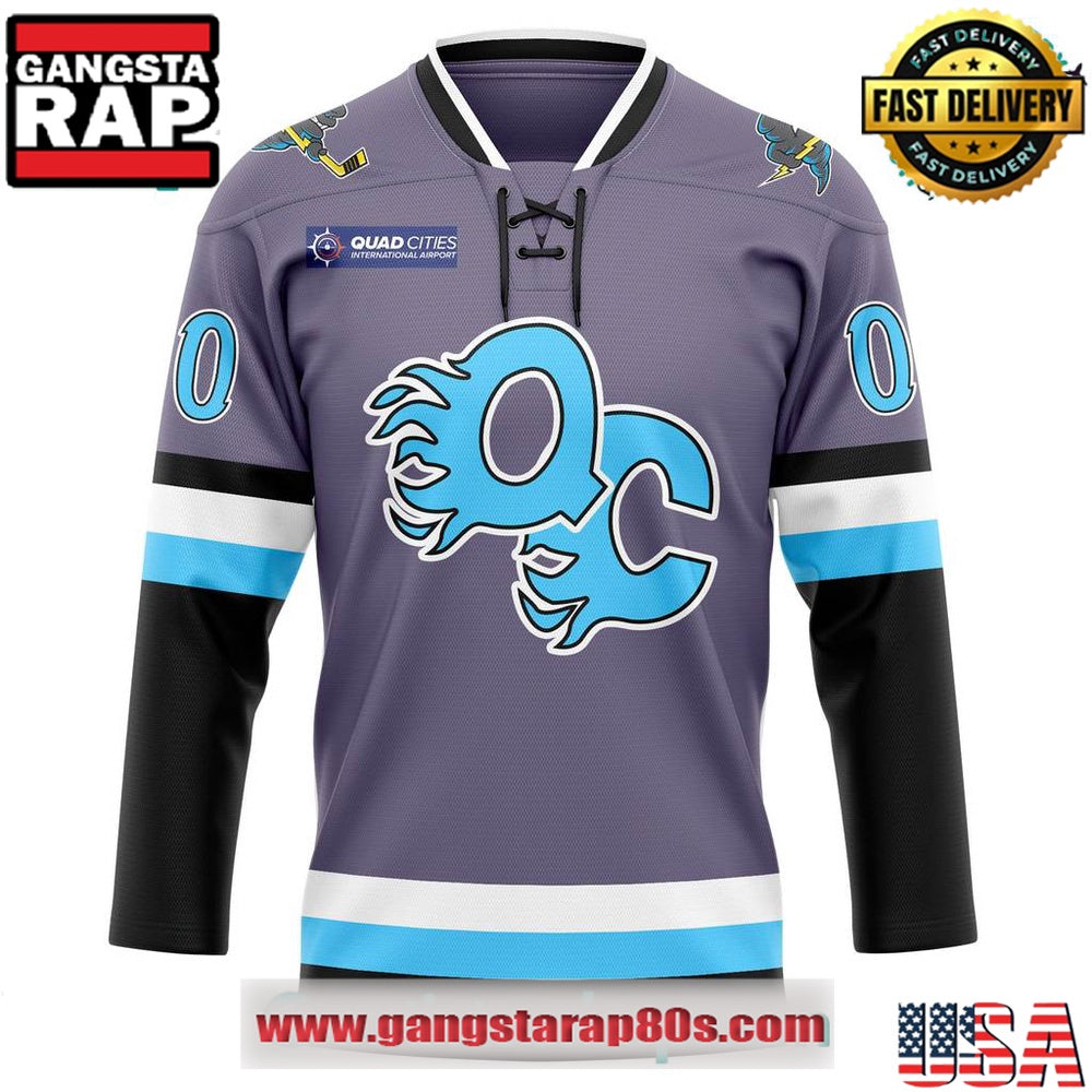 Quad City Storm Professional Limited Edition Grey Custom Hockey Jersey