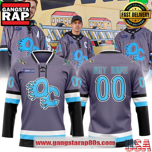 Quad City Storm Professional Limited Edition Grey Custom Hockey Jersey