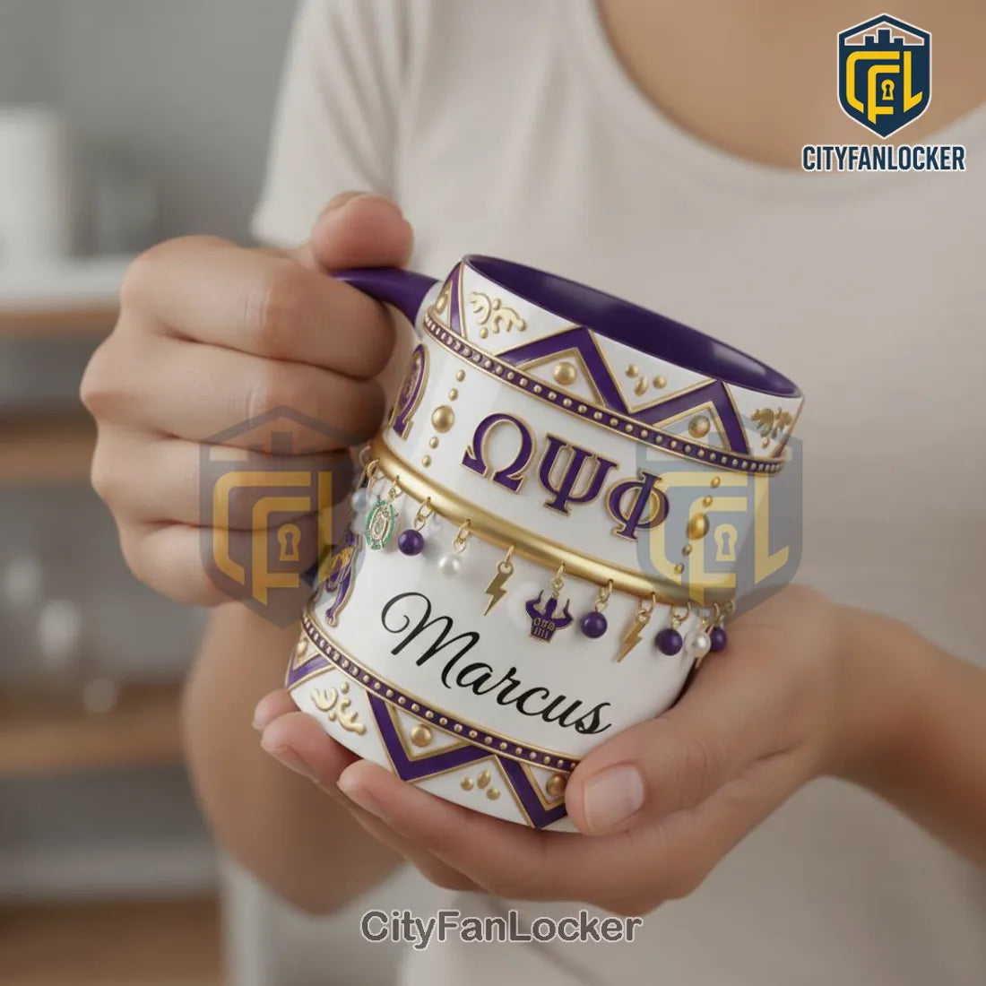 Que Psi Phi Custom Name Premium Fraternity Bulldog Coffee Mug