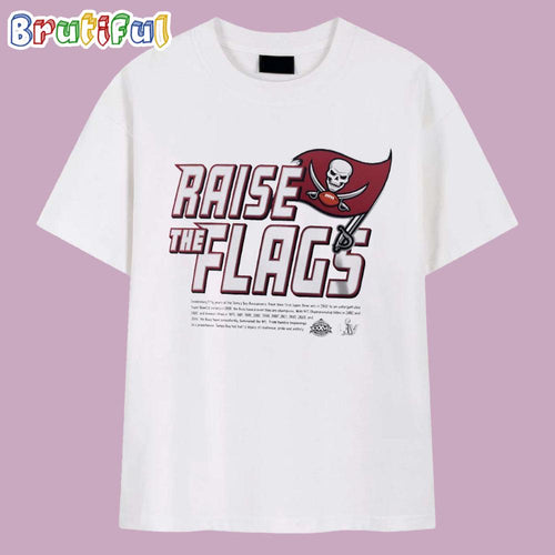Raise the Flags Tampa Bay Buccaneers 50th Anniversary Legend 1976-2025 T Shirt