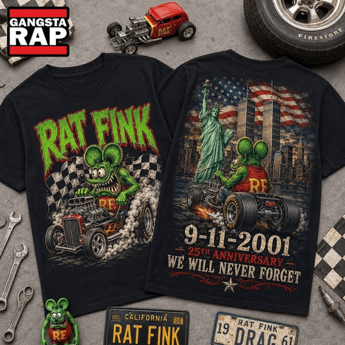 Rat Fink 911 Memorial 25th Anniversary 3D Shirt Hoodie T-Shirt
