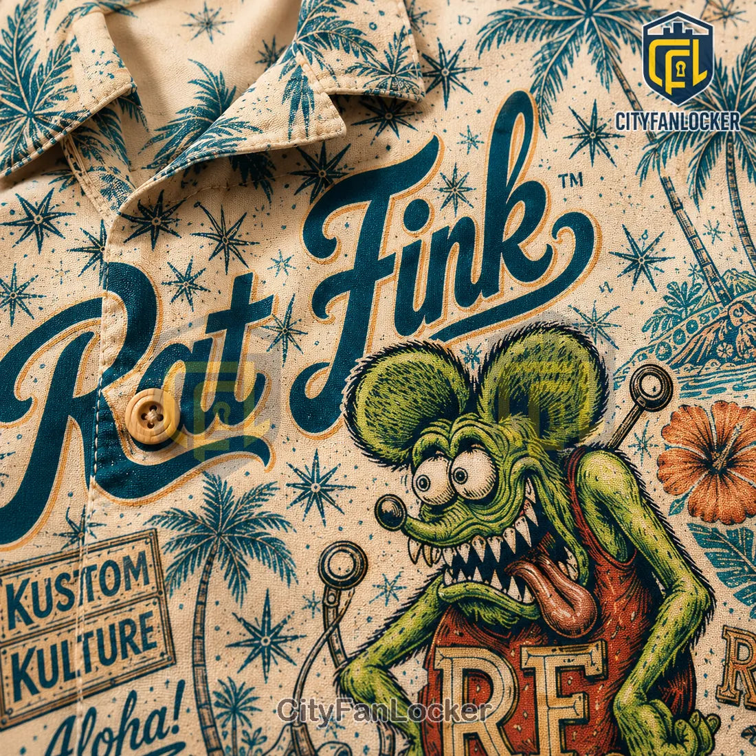 Rat Fink Kustom Kulture Premium Tropical Hawaiian Shirt