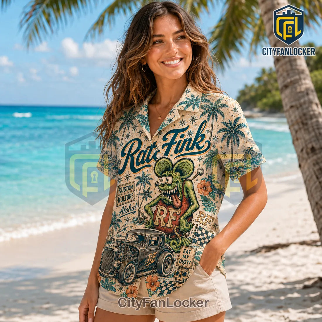 Rat Fink Kustom Kulture Premium Tropical Hawaiian Shirt