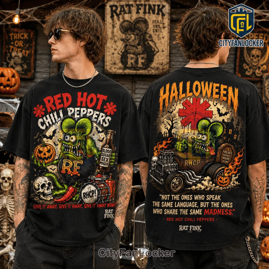 Rat Fink x Red Hot Chili Peppers Halloween T-Shirt