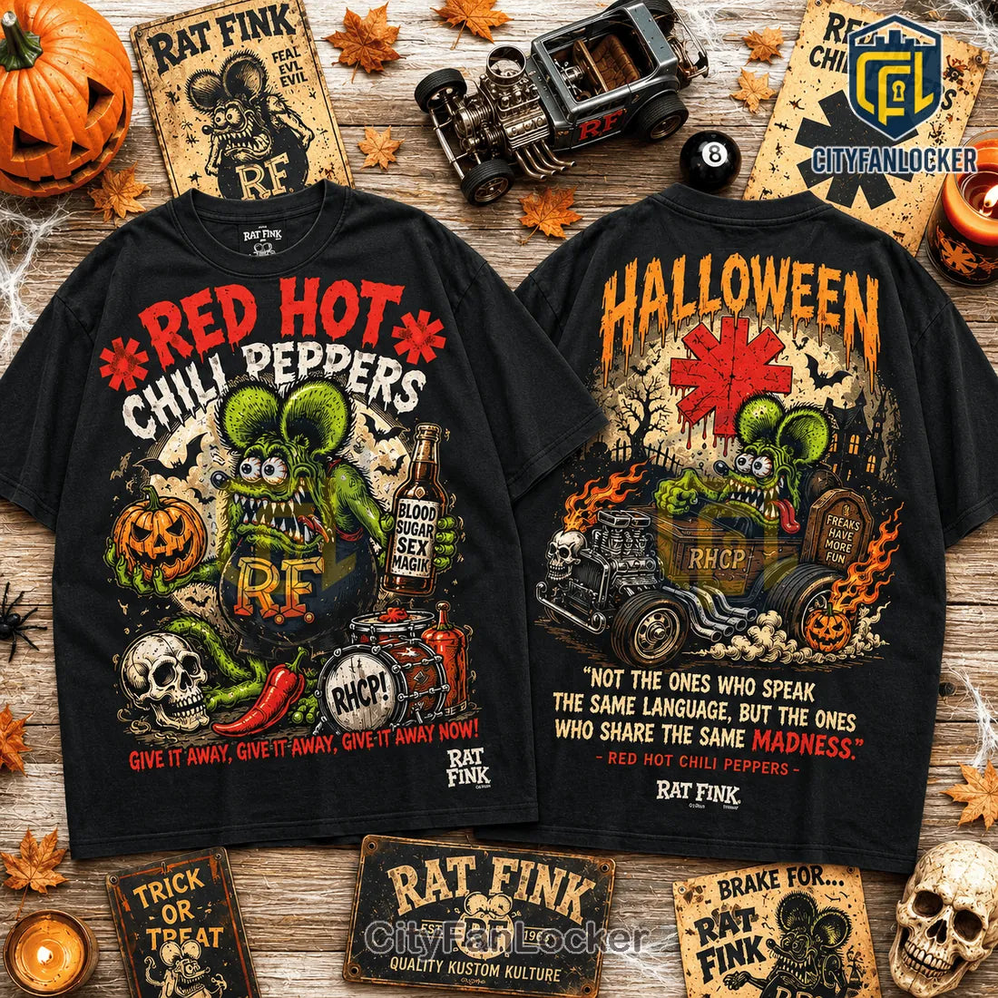 Rat Fink x Red Hot Chili Peppers Halloween T-Shirt