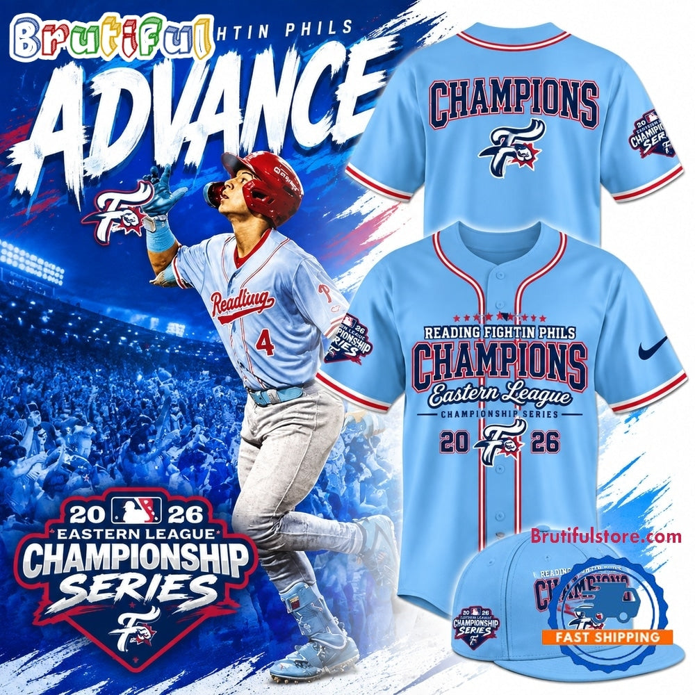 Reading Fightin Phils Northeast Division Champions 2026 Baseball Jersey