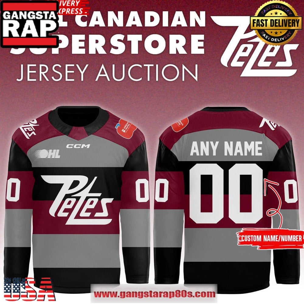 Real Canadian Superstore Peterborough Petes Custom Name Number Hockey Jersey