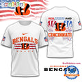 Red White And Cincinnati Bengals 4th Of July Independence Day All Over Print Shirt