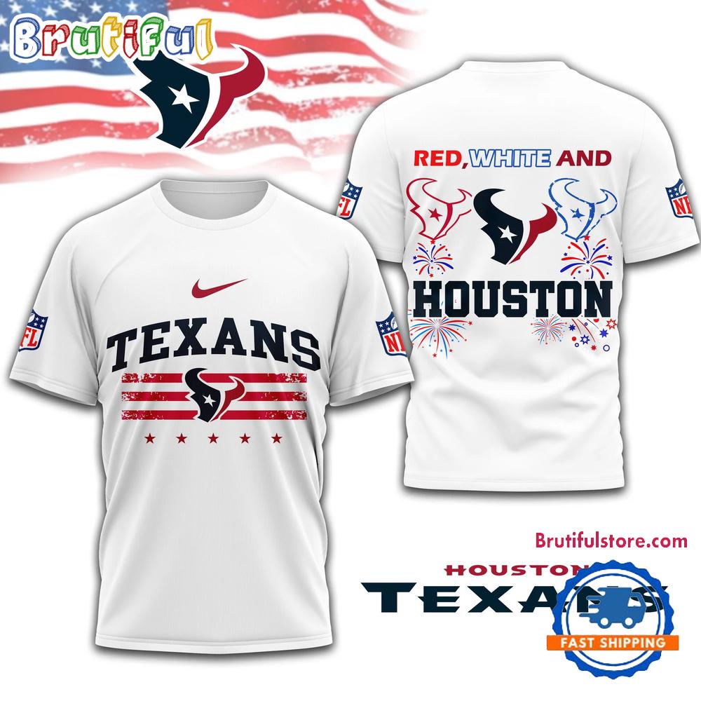 Red White And Houston Texans 4th Of July Independence Day All Over Print Shirt