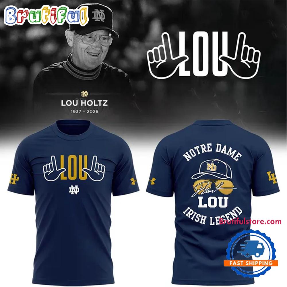 RIP Lou Holtz Notre Dame Fighting Irish Legend Football T Shirt