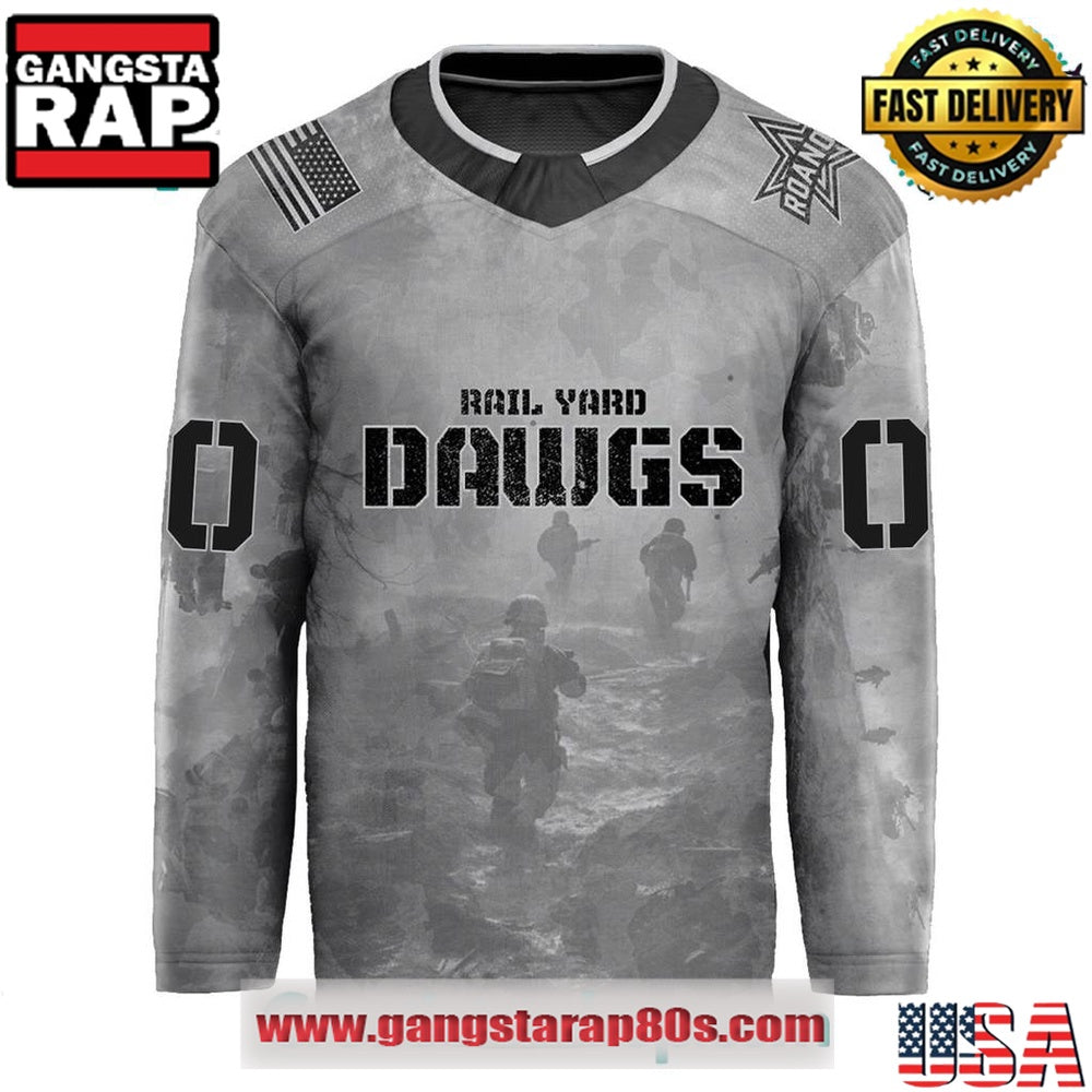 Roanoke Rail Yard Dawgs x Military Night 2025 Custom Hockey Jersey