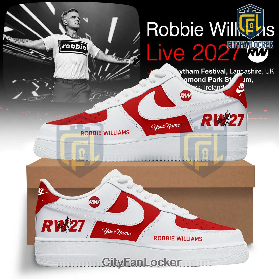 Robbie Williams RW27 Live 2027 Air Force 1 Sneakers