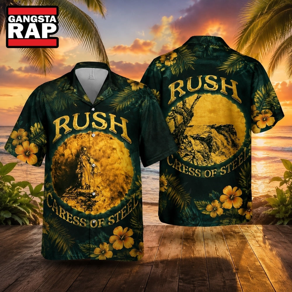 Rock Band Rush Caress Of Steel Summer Aloha Hawaiian Shirt, Music Hawaiian Shirt
