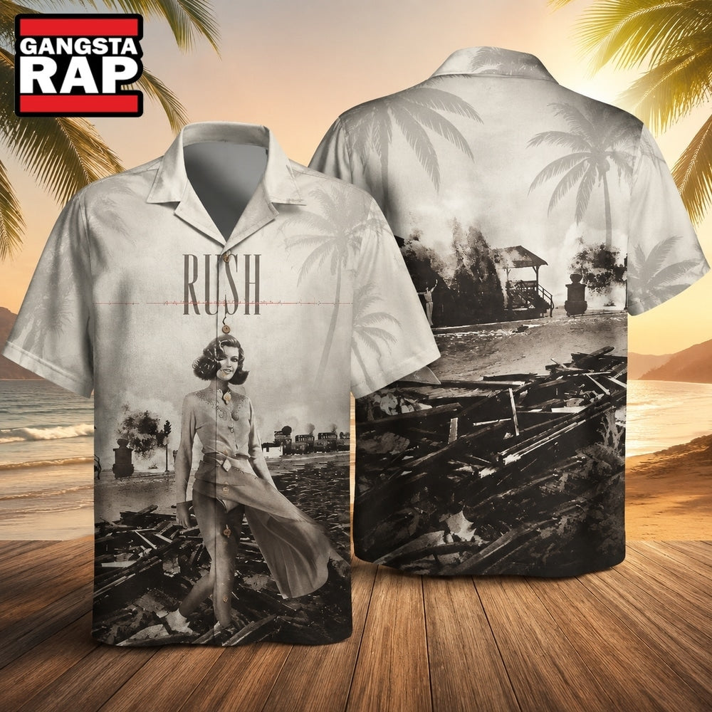 Rock Band Rush Permanent Waves Summer Aloha Hawaiian Shirt, Music Hawaiian Shirt