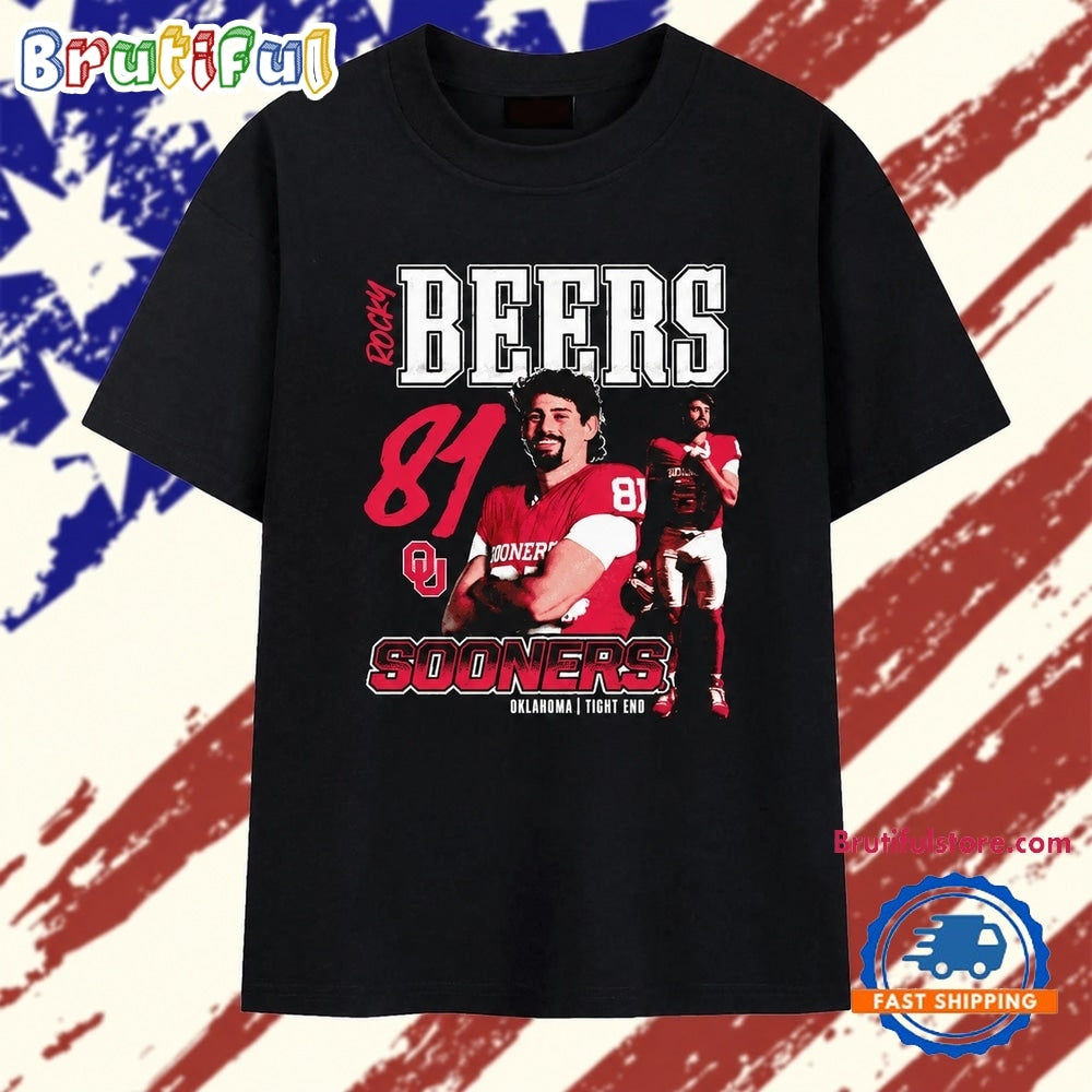 Rocky Beers 81 Oklahoma Sooners Tight End T Shirt