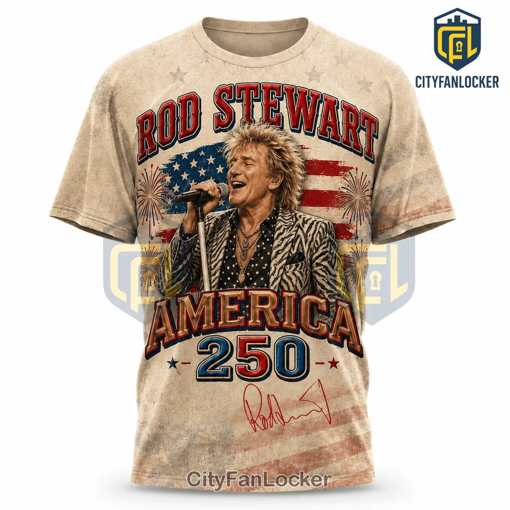Rod Stewart America 250 Iconic Rock Legend Anniversary T-Shirt