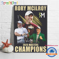 Rory Mcilroy The Master Tournament 2025 Champions Signature Wall Art Poster Canvas