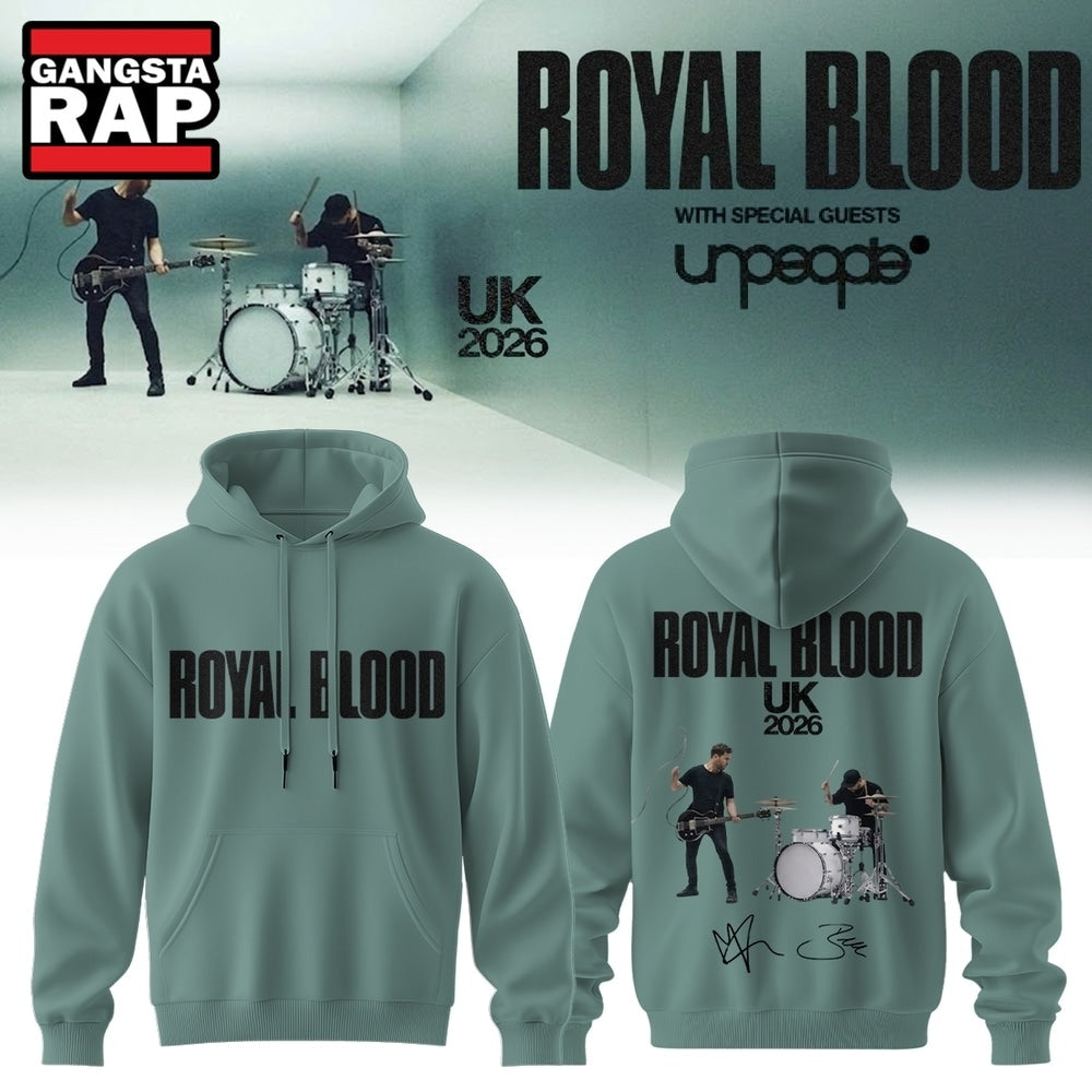 Royal Blood UK Tour 2026 Limited Edition Signature Hoodie T-Shirt