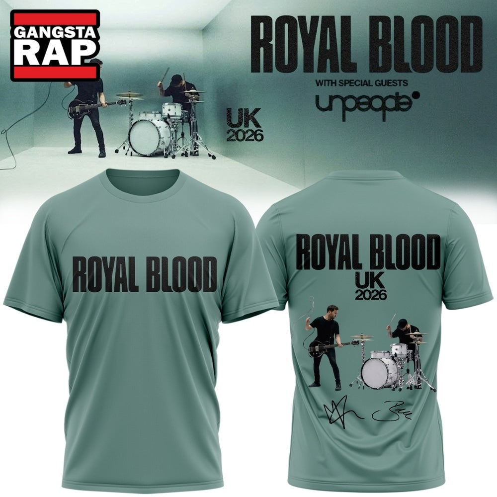 Royal Blood UK Tour 2026 Signature New Design 3D Shirt Hoodie T-Shirt