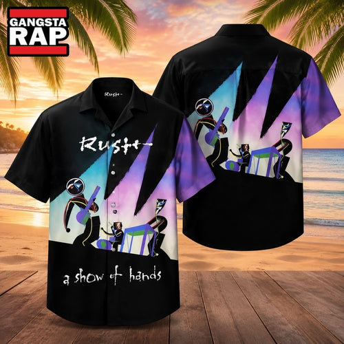 Rush Band A Show Of Hands Hawaiian Shirt, Music Hawaiian Shirt