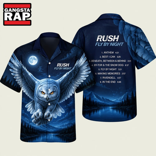 Rush Rock Band Fly By Night Hawaiian Shirt, Music Hawaiian Shirt
