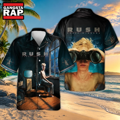 Rush Rock Band Power Windows Hawaiian Shirt, Music Hawaiian Shirt