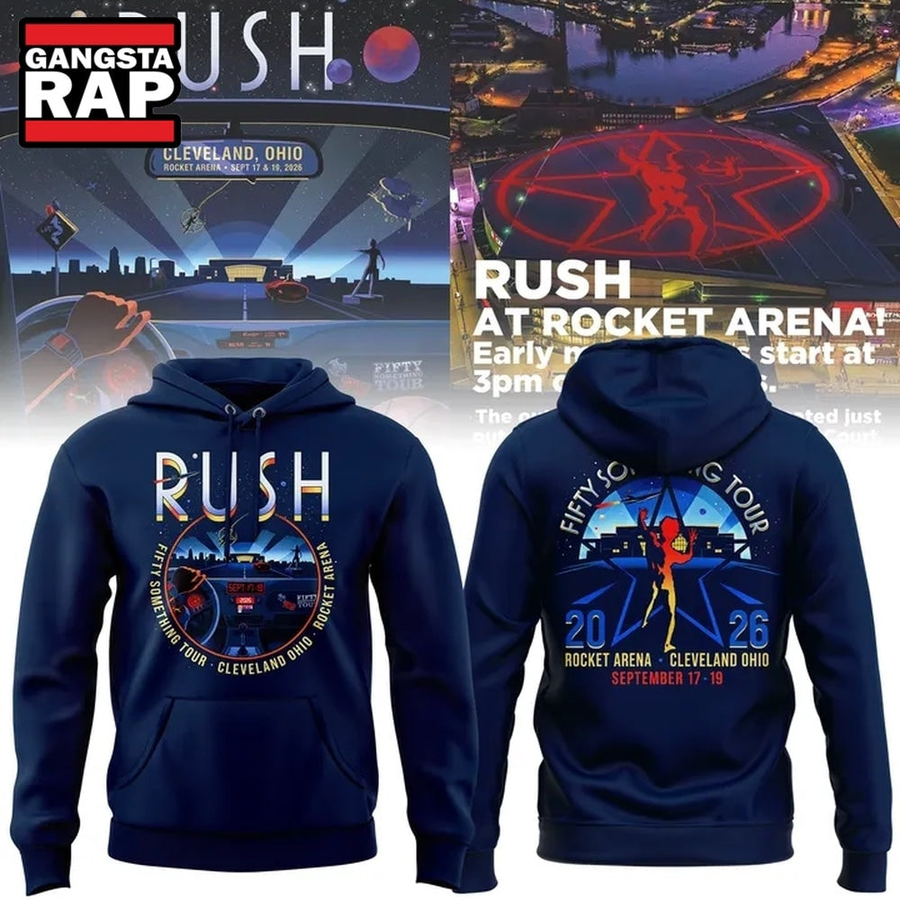 Rush x Cleveland Cavaliers Fifty Something Tour 2026 Hoodie T-Shirt