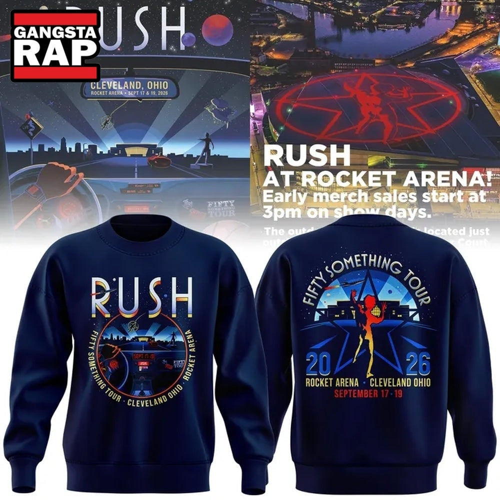 Rush x Cleveland Cavaliers Fifty Something Tour 2026 Hoodie T-Shirt