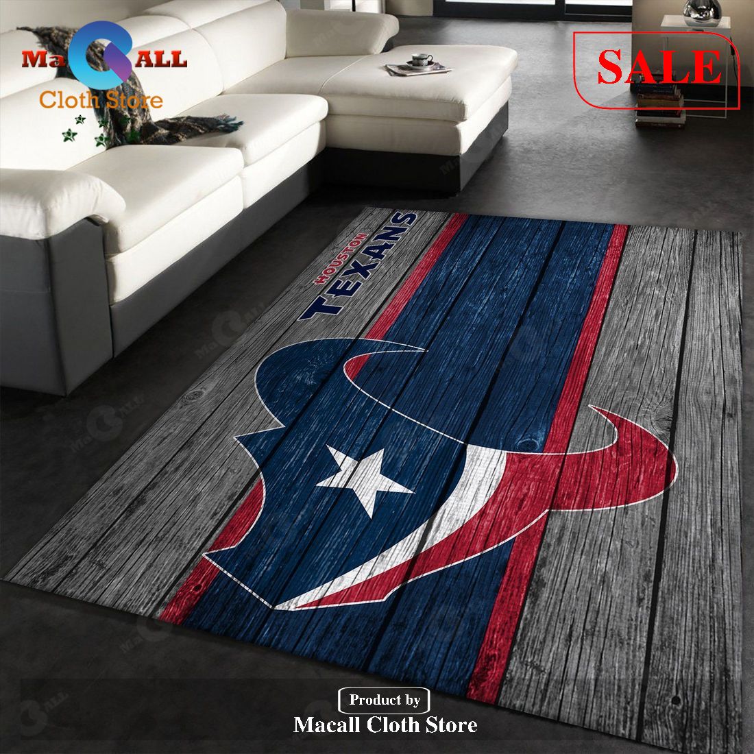 [SALE] HOUSTON TEXANS NFL TEAM LOGO WOODEN STYLE STYLE NICE GIFT HOME DECOR RECTANGLE AREA RUG - Indoor Outdoor Rugs