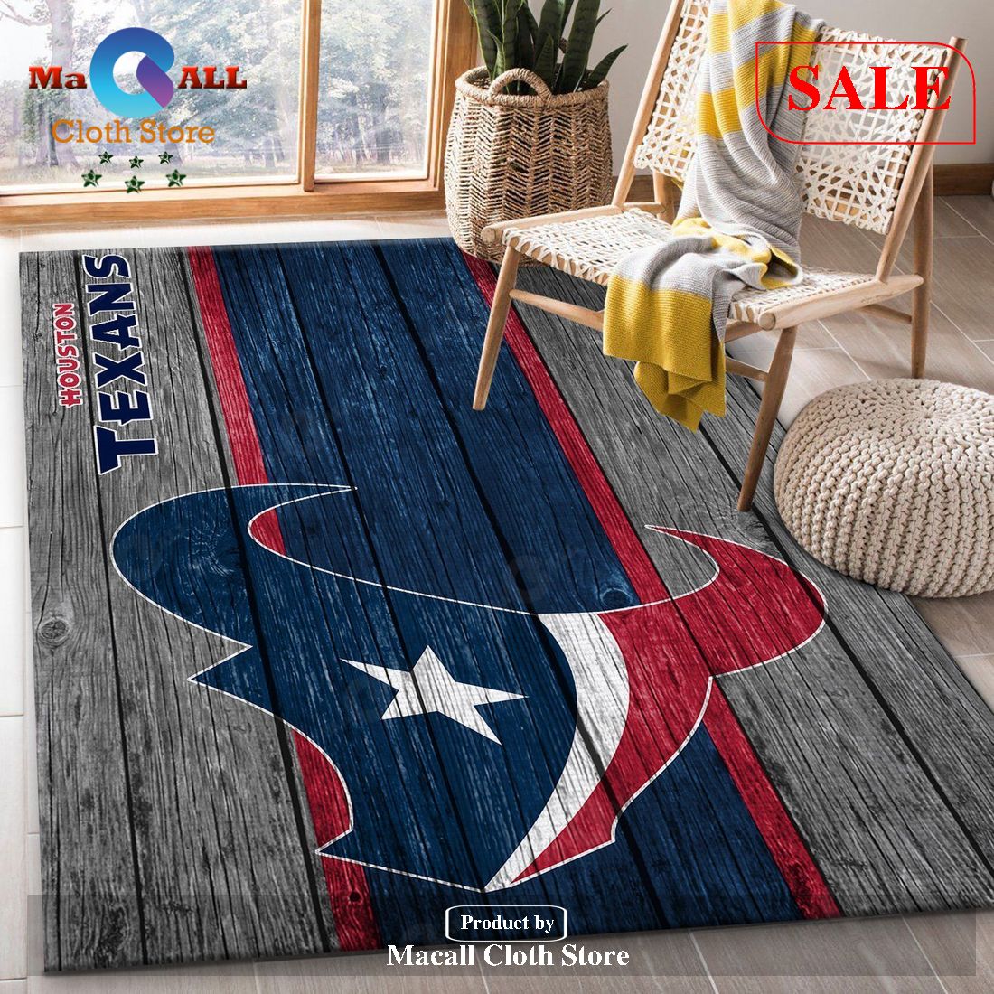 [SALE] HOUSTON TEXANS NFL TEAM LOGO WOODEN STYLE STYLE NICE GIFT HOME DECOR RECTANGLE AREA RUG - Indoor Outdoor Rugs
