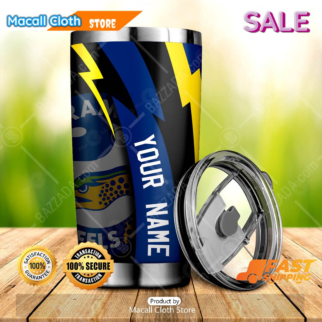 SALE Personalize NRL Big Logo Team Parramatta Eels Tumbler