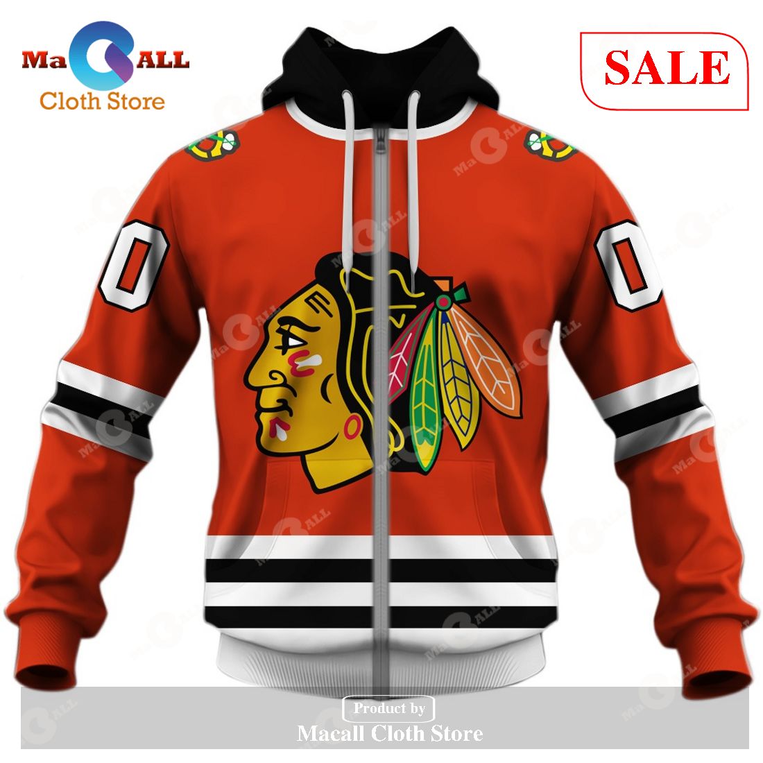 [SALE] Personalized Chicago Blackhawks Throwback Vintage NHL Hockey Jersey Hoodie Sweatshirt 3D