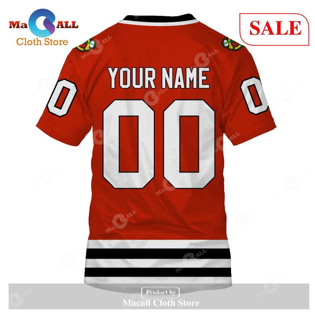 [SALE] Personalized Chicago Blackhawks Throwback Vintage NHL Hockey Jersey Hoodie Sweatshirt 3D