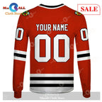 [SALE] Personalized Chicago Blackhawks Throwback Vintage NHL Hockey Jersey Hoodie Sweatshirt 3D