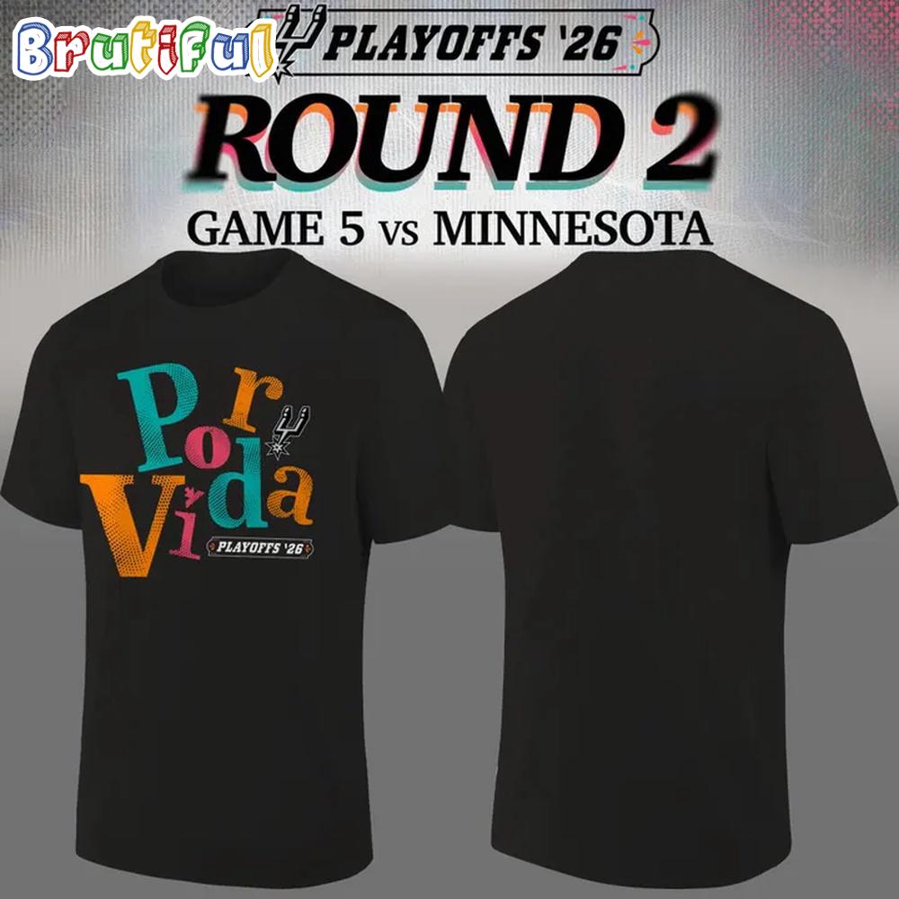 San Antonio Spurs 2026 Playoff Game 5 Black T Shirts