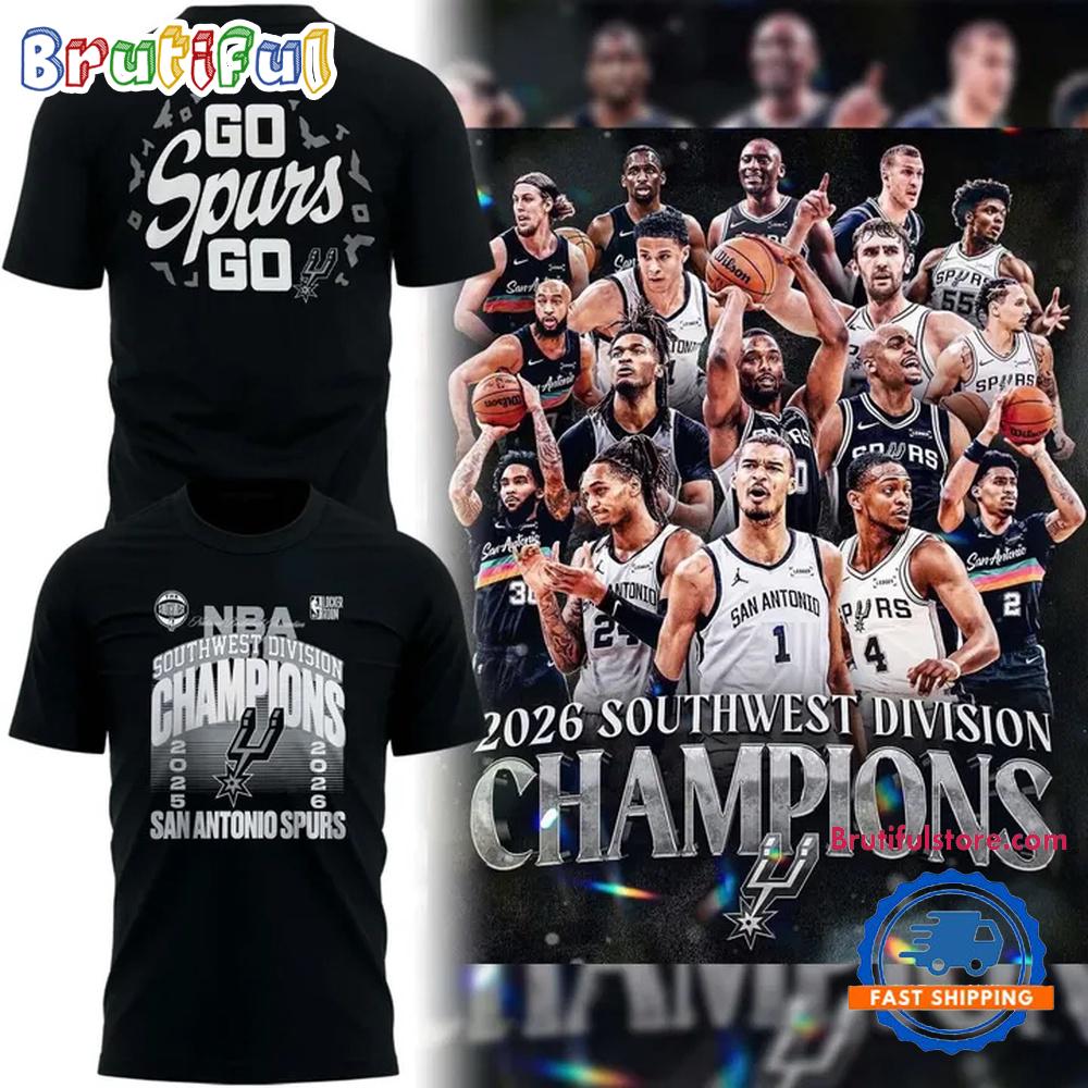 San Antonio Spurs 2026 Southwest Division Champions Go Spurs Go Hoodie T-Shirt