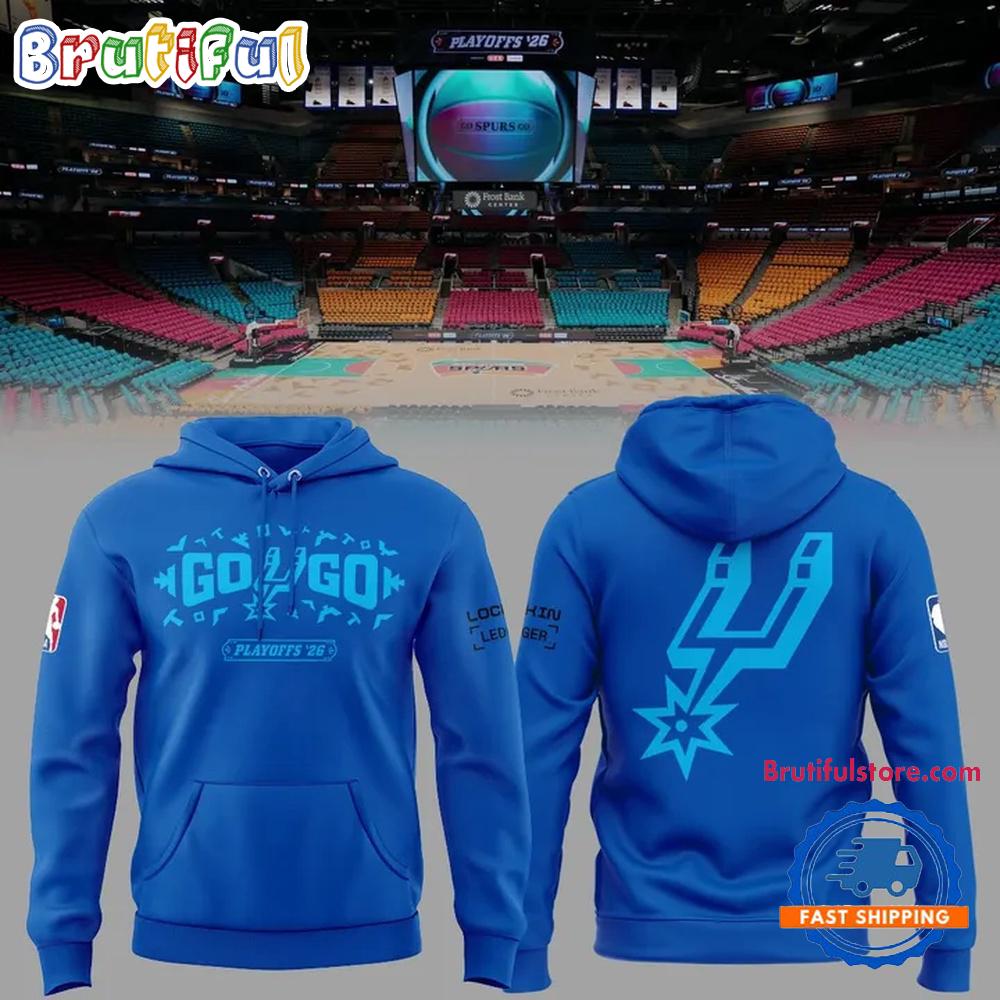 San Antonio Spurs Go Spurs Go 2026 NBA Playoffs Blue Hoodie T-Shirt